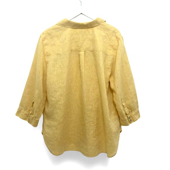 Chico's Yellow Button Down Shirt - Picture 3 of 15